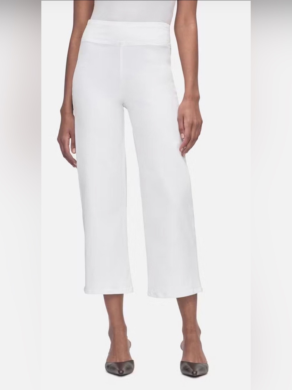Frame Denim Jetset Wide Leg Crop Jean In White Size 1/S